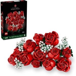 LEGO Botanicals Bouquet of Roses Artificial Flowers – Fake Red Roses Building Set for Adults, Ages 18+ – Gifts for Birthdays for Her – Home Decor for Table Display – 10328