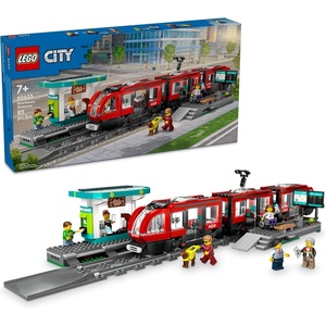 LEGO City Downtown Streetcar and Station Train Set – Kids Toy Train Building Set for Pretend Play & Imagination, Ages 7+ – Gift Ideas for Boys & Girls Birthdays – 60423