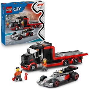 LEGO City F1 Display Truck with Audi F1 Race Car – Building Toy for Boys & Girls, Ages 7+ – F1 Car Toy for Pretend Play – Gift for Birthdays – 60493