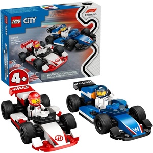 LEGO City F1 Williams Racing & Haas F1 Race Car Toys – Car Building Toy Set for Kids, Boys and Girls, Ages 4+ – Preschool Toy for Fans – Gift Idea for Birthdays – 60464