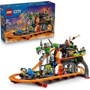 LEGO City Lava Land Roller Coaster Park 60501 | Building Toys for Boys & Girls, Ages 8+, Functioning Rides, 8 Minifigures, 1,165 pieces, Gift for Birthdays