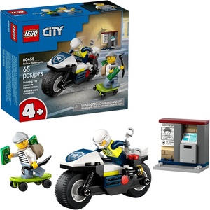 LEGO City Police Motorcycle Chase Building Toy for Kids – Pretend Play Building Blocks for Boys & Girls, Ages 4+ – Preschool Learning Toy W/Police & Crook Minifigures – Gift for Birthdays – 60455