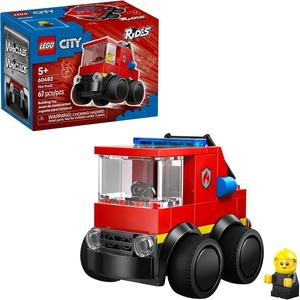 LEGO City Rides – Fire Truck Building Toy for Kids – Emergency Pretend Play for Boys & Girls, Ages 5+ – Toy Truck W/Raisable Ladder & Firefighter Junior Minifigure – Gift Idea for Birthdays – 60482(Fire Truck)