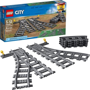 LEGO City Trains Switch Tracks 60238 Building Toy Set for Kids, Boys, and Girls Ages 5+ (8 Pieces)(8 Count (Pack of 1))