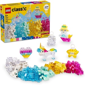 LEGO Classic Magical Transparent Box – Preschool Learning Toy for Boys and Girls, Ages 5+ – Birthday Gift for Kids – Beginner Construction Set – Colorful Building Bricks Toy – 11040
