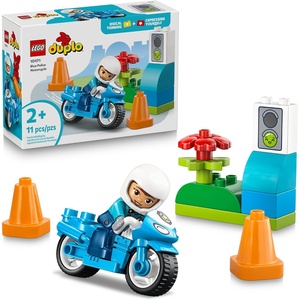 LEGO DUPLO Town Blue Police Motorcycle Building Toy for Toddlers – Pretend Play Set & Learning Toy for Boys & Girls, Ages 2+ – Building Blocks for Motor Skills Practice – Gift for Birthdays – 10471