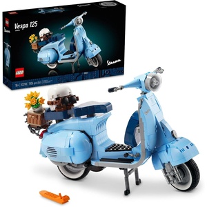 LEGO Icons Vespa 125 Model Building Kit – Vintage Italian Scooter DIY Craft Kit for Adults, Ages 18+ – Gift for Birthdays – Includes Kickstand for Easy Display – 10298(Large)