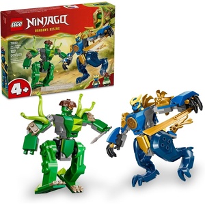 LEGO NINJAGO Jay’s Dragon Mech Fight Building Toy – Pretend Play Set for Boys & Girls, Ages 4+ – Includes 2 Minifigures – Gifts for Birthdays – 71853