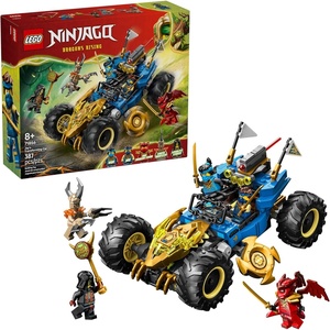 LEGO NINJAGO Jay’s Transforming Car Building Toy for Boys & Girls – Toy Car W/2 Play Modes for Kids, Ages 8+ – W/Jay, NYA, Dragon Form Kai, & 2 More Minifigures – Gift Idea for Birthdays – 71856