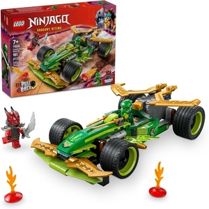 LEGO NINJAGO Lloyd’s Pull-Back Race Car Toy – Building Toy for Pretend Play for Boys and Girls, Ages 7+ – Toy Car for Kids with 2 Minifigures – Gift Idea for Birthdays – 71828