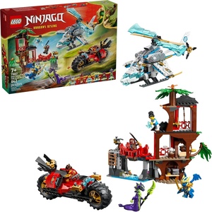 LEGO NINJAGO Ninja Vehicle Tree House Battle Building Toy for Boys, Girls, & Kids, Ages 7+ – Ninja Playset W/5 Minifigures, Motorcycle & Helicopter Toys – Gift Idea for Birthdays – 71857