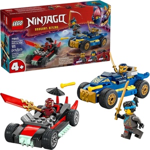LEGO NINJAGO Rogue vs. Drix Race Car Duel Building Toy for Preschool Kids – Ninja Toy with Starter Brick for Boys & Girls, 4+ – Gift Idea for Birthdays & Dragons Rising Fans – 71840