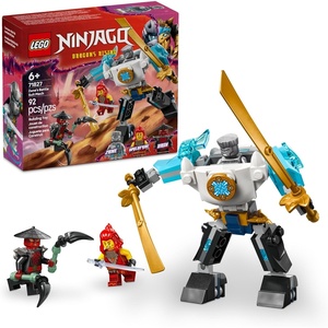 LEGO NINJAGO Zane’s Battle Suit Mech Ninja Toy – Building Toy for Pretend Play for Kids, Boys and Girls, Ages 6+ – with 3 Minifigures – Gift Idea for Birthdays – 71827