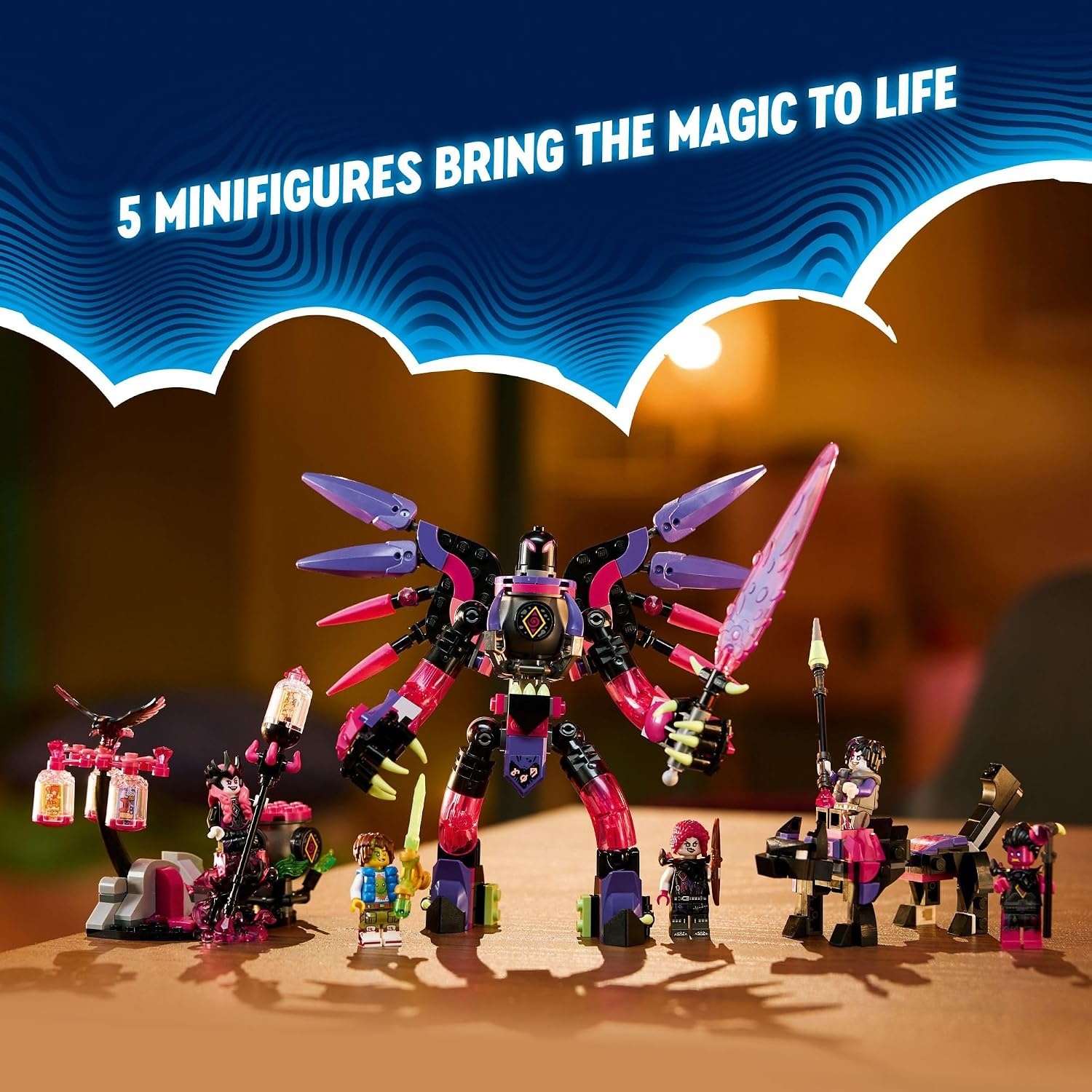 image:imageLEGO DREAMZzz The Never Witchs Nightmare Creatures Fantasy Animal Kids Toy Build a Mech Wolf or Raven Figure Building Toy with 5 Minifigures for 9 Year Old Boys and Girls 71483