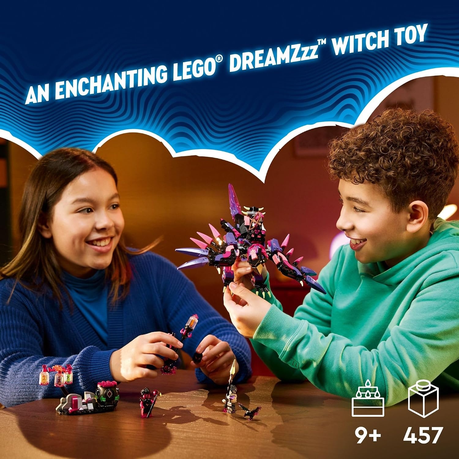 image:imageLEGO DREAMZzz The Never Witchs Nightmare Creatures Fantasy Animal Kids Toy Build a Mech Wolf or Raven Figure Building Toy with 5 Minifigures for 9 Year Old Boys and Girls 71483