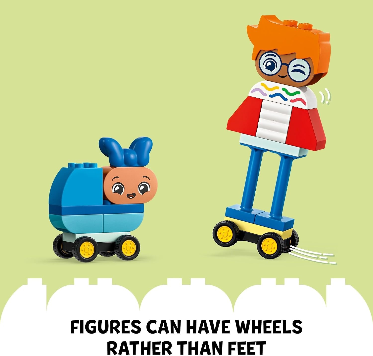 image:imageLEGO DUPLO Town Buildable People with Big Emotions Interactive Toy for Ages 3 and Up 5 Characters with 10 RolePlay Faces 71 Colorful Bricks for MixandMatch Customizable Fun 10423