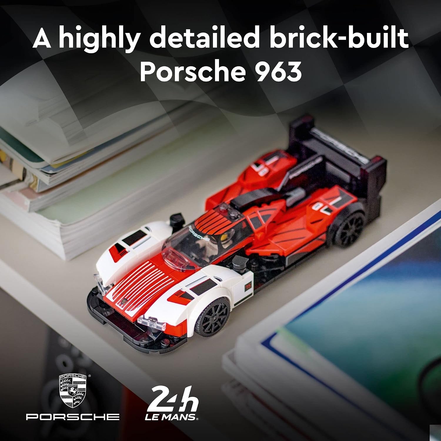 image:imageLEGO Speed Champions Porsche 963 76916 Model Car Building Kit Racing Vehicle Toy for Kids 2023 Collectible Set with Driver Minifigure