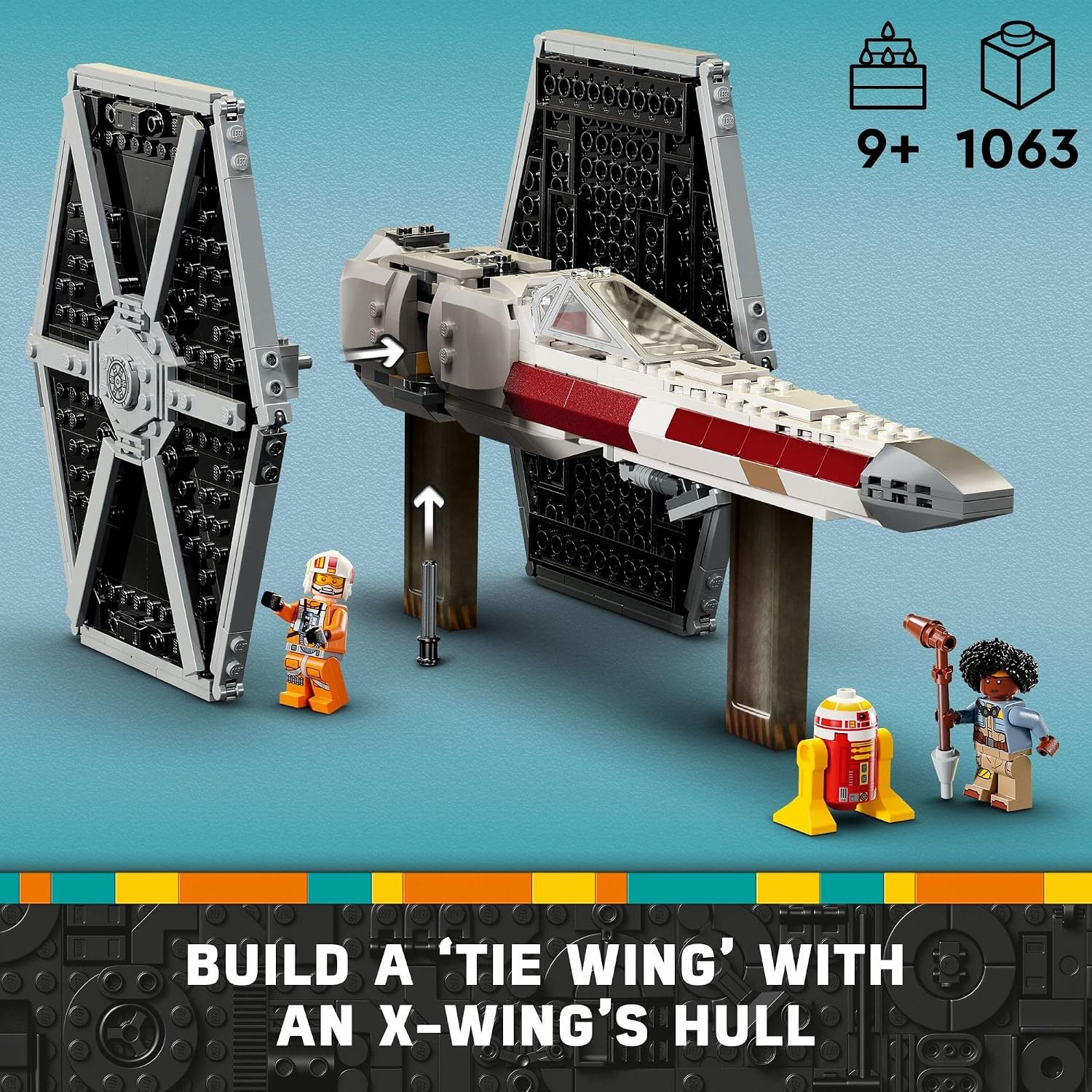image:imageLEGO Star Wars TIE Fighter amp XWing MashUp Building Set Star Wars Toys for Boys amp Girls Ages 9 Imaginative Creative Play Use for Display or Pretend Play Gift for Fans Birthday 75393