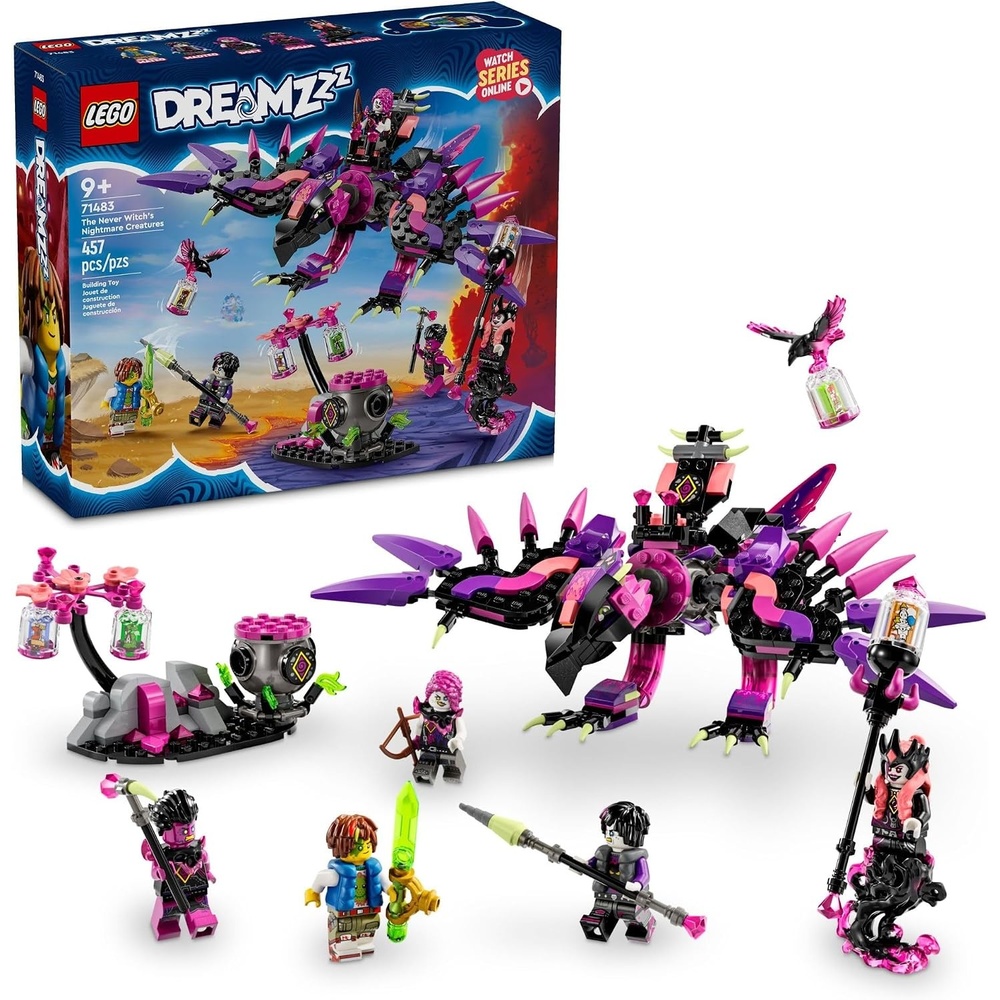 image:imageLEGO DREAMZzz The Never Witchs Nightmare Creatures Fantasy Animal Kids Toy Build a Mech Wolf or Raven Figure Building Toy with 5 Minifigures for 9 Year Old Boys and Girls 71483