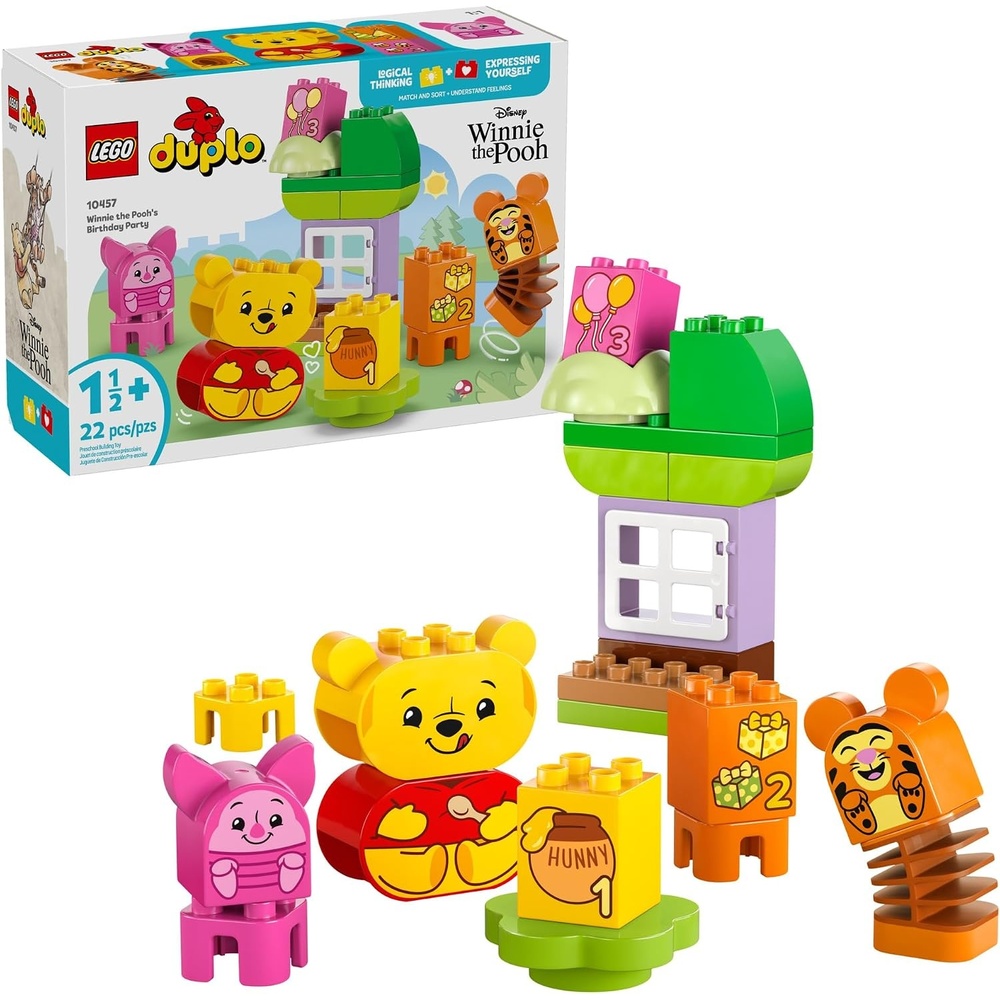 image:imageLEGO DUPLO Disney Winnie The Poohs Birthday Party Building Set Baby Toy for 18 Months and Up Sensory Toys to Inspire Imaginative Play Building Blocks for Toddlers 13 10457