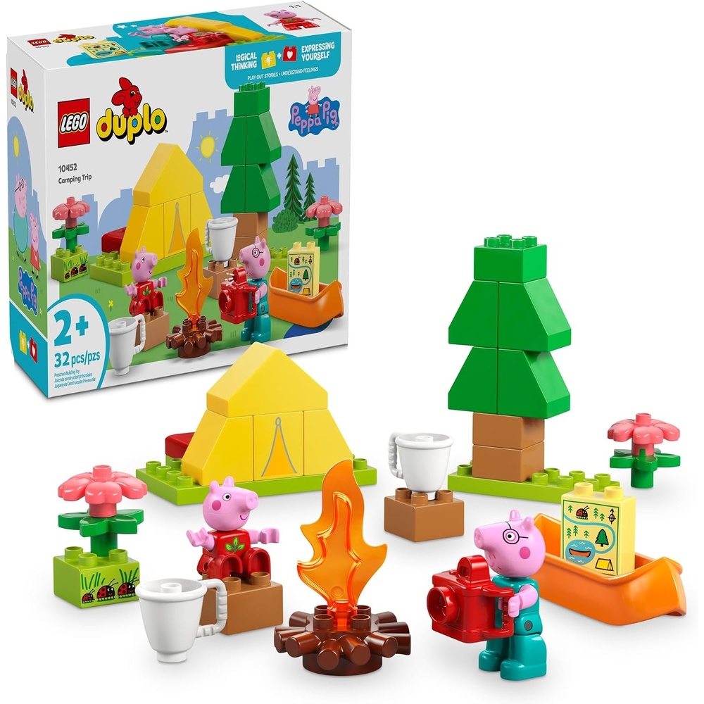 image:imageLEGO DUPLO Peppa Pig Camping Trip Toddler Learning Toy Sensory Toy for Creative and Developmental Play Fun Birthday Gift for Peppa Pig Fans Kids Girls Boys Ages 2 10452