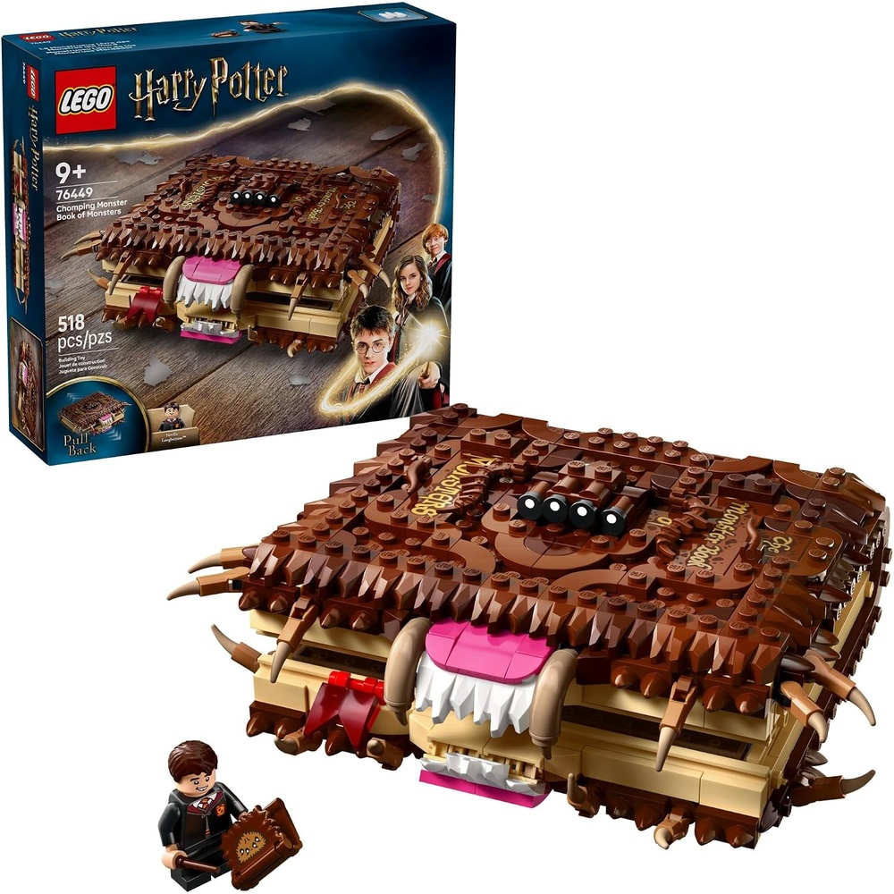 image:imageLEGO Harry Potter Chomping Monster Book of Monsters Kids Toy Pretend Play Set for Boys and Girls Ages 9 Collectible Neville Longbottom Minifigure Gift Idea for Birthdays and Book Lovers 76449