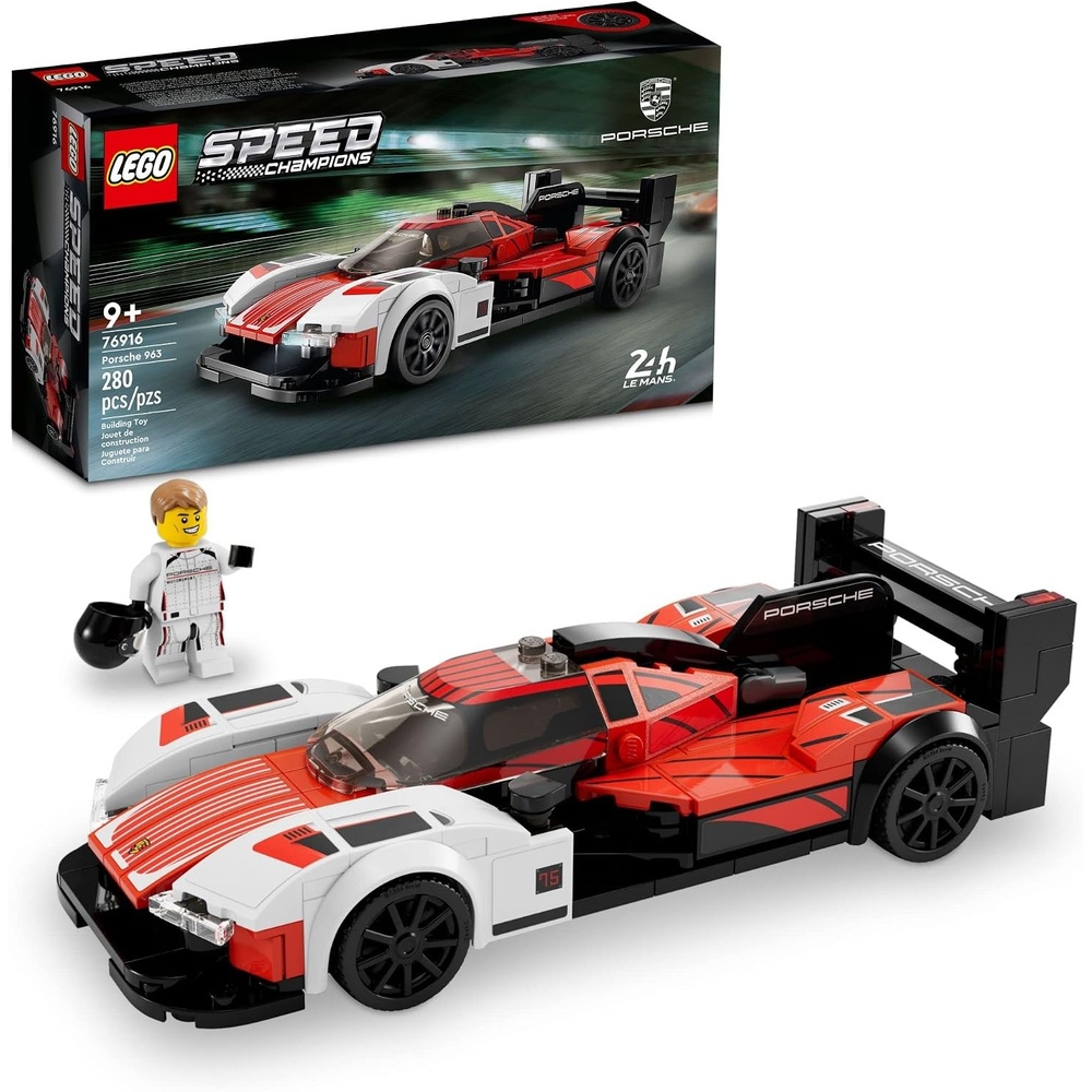 image:imageLEGO Speed Champions Porsche 963 76916 Model Car Building Kit Racing Vehicle Toy for Kids 2023 Collectible Set with Driver Minifigure
