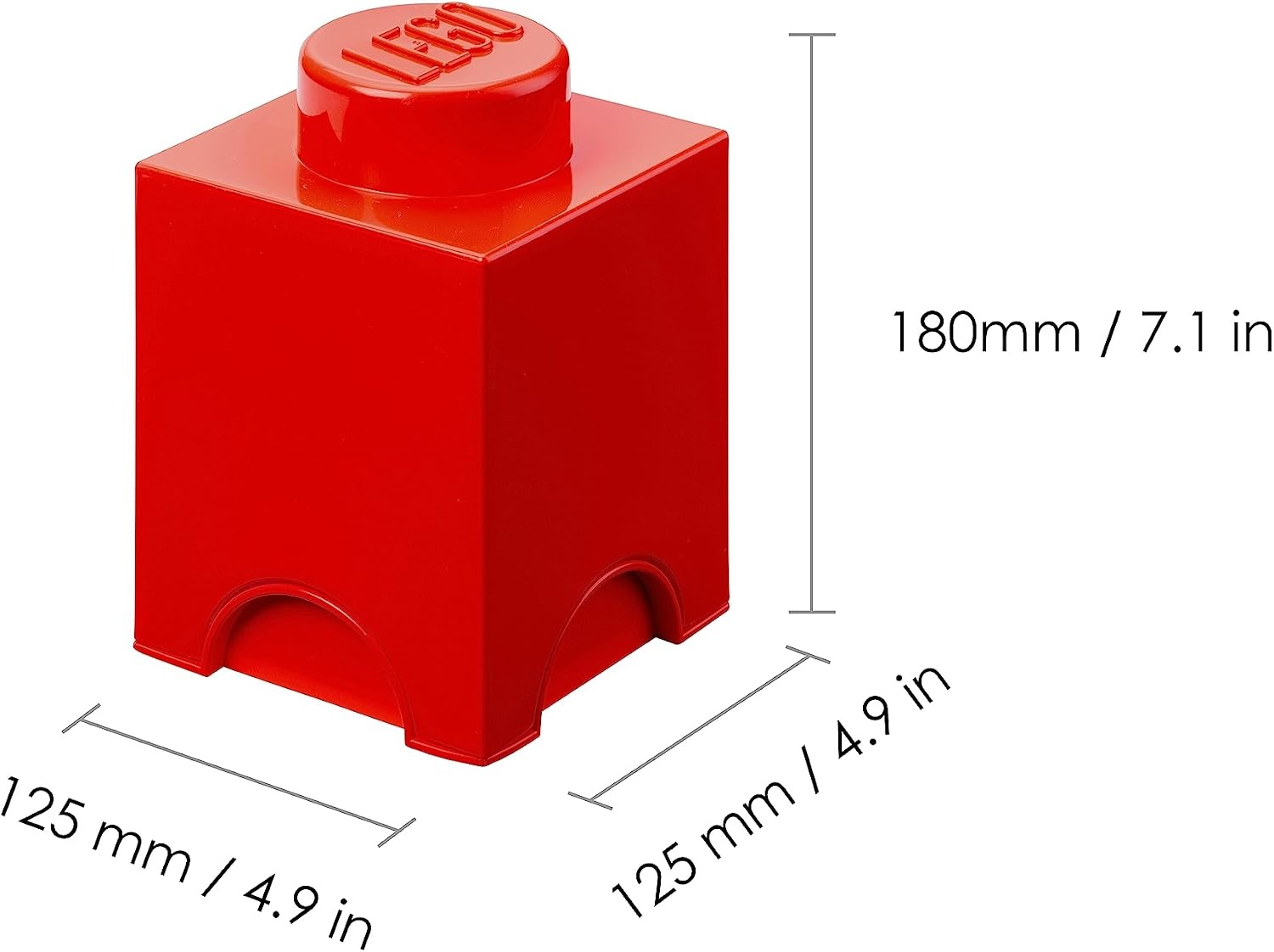 image:imageLEGO Storage Brick 1 12 L Storage Box with Lid Red Decorative small plastic bin for toys and accessories 492 x 492 x 709 in PVCfree polypropylene building blockBright Red