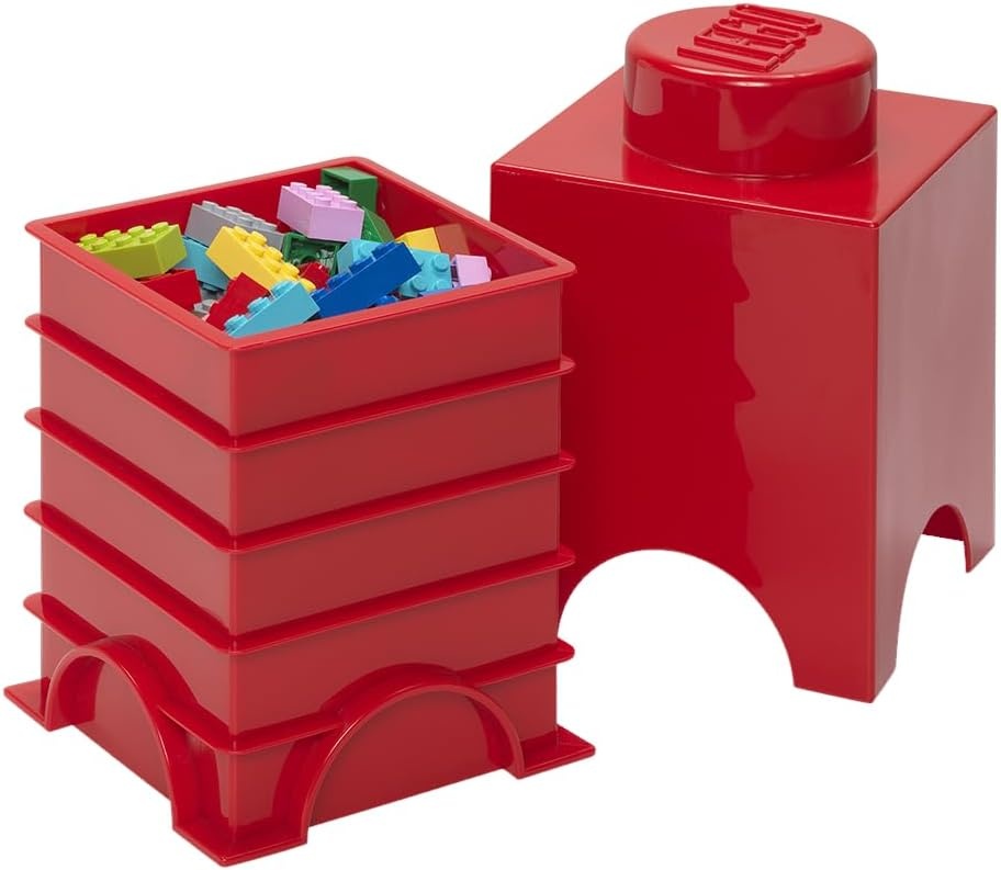 image:imageLEGO Storage Brick 1 12 L Storage Box with Lid Red Decorative small plastic bin for toys and accessories 492 x 492 x 709 in PVCfree polypropylene building blockBright Red