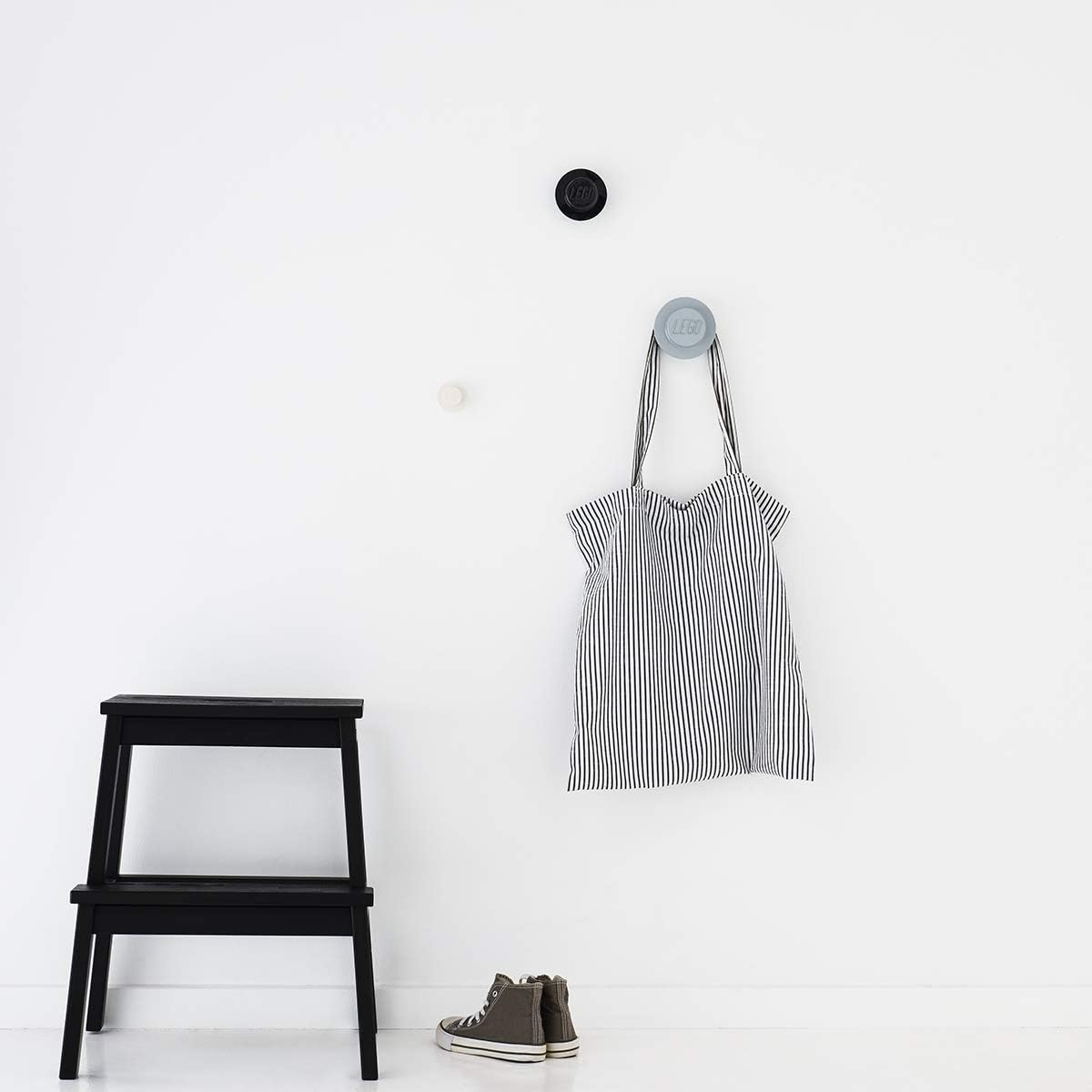 image:imageRoom Copenhagen Lego Wall Hanger Set Decorative Playroom Utility Hooks BlackWhiteGreyBlackGreyWhite