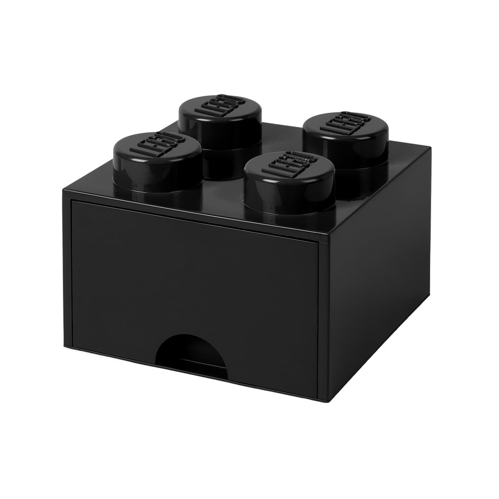 image:imageLEGO Brick Drawer 4 Knobs 1 Drawer Stackable Storage Box Black Stackable Storage Box Storage with Lid Toy Organization Home Decor Office Kids RoomBlack
