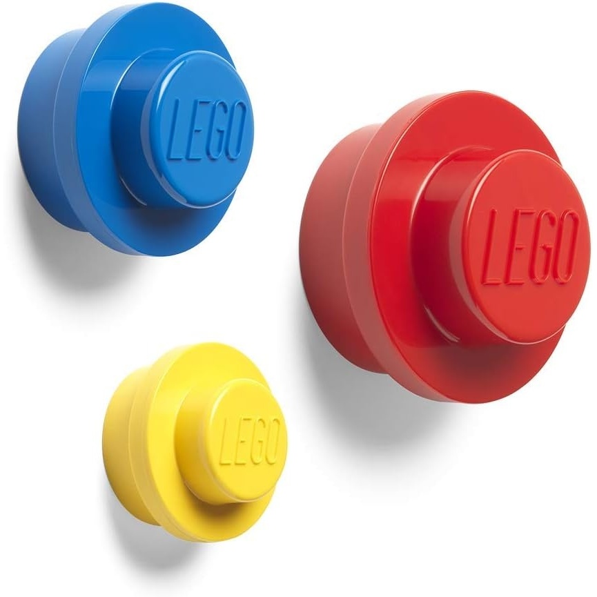image:imageRoom Copenhagen Lego Wall Hanger Set Decorative Playroom Utility Hooks BlackWhiteGreyRedBlueYellow