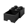 LEGO Brick Drawer, 4 Knobs, 1 Drawer, Stackable Storage Box, Black | Stackable Storage Box Storage with Lid Toy Organization Home Decor Office Kids Room(Black)