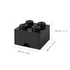 LEGO Brick Drawer, 4 Knobs, 1 Drawer, Stackable Storage Box, Black | Stackable Storage Box Storage with Lid Toy Organization Home Decor Office Kids Room(Black)