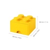 LEGO Brick Drawer, 4 Knobs, 1 Drawer, Stackable Storage Box, Black | Stackable Storage Box Storage with Lid Toy Organization Home Decor Office Kids Room(Bright Yellow)