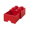 LEGO Brick Drawer, 4 Knobs, 1 Drawer, Stackable Storage Box, Black | Stackable Storage Box Storage with Lid Toy Organization Home Decor Office Kids Room(Bright Red)