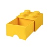 LEGO Brick Drawer, 4 Knobs, 1 Drawer, Stackable Storage Box, Black | Stackable Storage Box Storage with Lid Toy Organization Home Decor Office Kids Room(Bright Yellow)