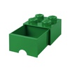 LEGO Brick Drawer, 4 Knobs, 1 Drawer, Stackable Storage Box, Black | Stackable Storage Box Storage with Lid Toy Organization Home Decor Office Kids Room(Dark Green)