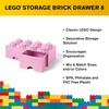 LEGO Brick Drawer, 4 Knobs, 1 Drawer, Stackable Storage Box, Black | Stackable Storage Box Storage with Lid Toy Organization Home Decor Office Kids Room(Light Purple)