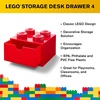 Room Copenhagen LEGO Storage Brick 4 Desk Drawer, 4-Stud Stackable Tabletop Storage Box, 6.2 x 6.2 x 4.4 In, Red | Stackable Storage Box for Desk Storage Kids Room, Office LEGO accessories Stackable Organizer