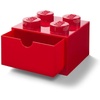 Room Copenhagen LEGO Storage Brick 4 Desk Drawer, 4-Stud Stackable Tabletop Storage Box, 6.2 x 6.2 x 4.4 In, Red | Stackable Storage Box for Desk Storage Kids Room, Office LEGO accessories Stackable Organizer