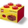 Room Copenhagen LEGO Storage Brick 4 Desk Drawer, 4-Stud Stackable Tabletop Storage Box, 6.2 x 6.2 x 4.4 In, Red | Stackable Storage Box for Desk Storage Kids Room, Office LEGO accessories Stackable Organizer