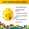 Room Copenhagen, Lego Storage Heads Stackable Storage Container – Buildable Organizational Bins for Kid’s Toys and Accessories – 9.45 x 9.45 x 10.67in – Large, Silly, Holds 500 Bricks | Stackable Storage Box with Lid Toy Storage Home Organization Kids Room Stackable Organizer