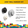 Room Copenhagen, Lego Wall Hanger Set – Decorative Playroom Utility Hooks – Black/White/Grey(Black/Grey/White)