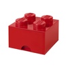 LEGO Brick Drawer, 4 Knobs, 1 Drawer, Stackable Storage Box, Black | Stackable Storage Box Storage with Lid Toy Organization Home Decor Office Kids Room(Bright Red)