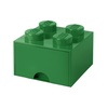 LEGO Brick Drawer, 4 Knobs, 1 Drawer, Stackable Storage Box, Black | Stackable Storage Box Storage with Lid Toy Organization Home Decor Office Kids Room(Dark Green)