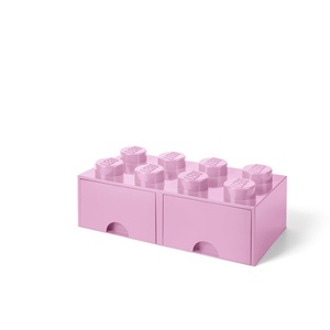 LEGO Brick Drawer, 4 Knobs, 1 Drawer, Stackable Storage Box, Black | Stackable Storage Box Storage with Lid Toy Organization Home Decor Office Kids Room(Light Purple)