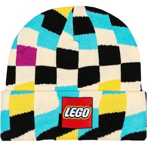 LEGO x F1 Academy Unisex Checkered Logo Beanie, Multicolor, One Size