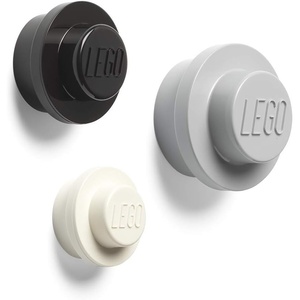 Room Copenhagen, Lego Wall Hanger Set – Decorative Playroom Utility Hooks – Black/White/Grey(Black/Grey/White)