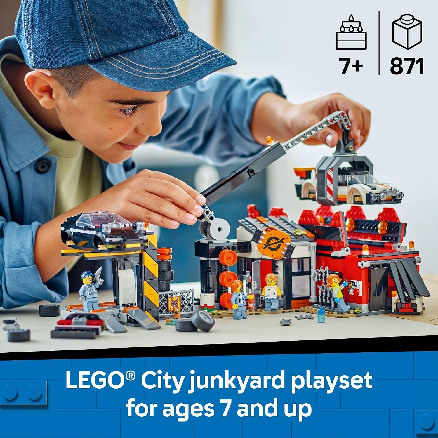 image:imageLEGO City Scrapyard with Cars Building Toy Figures and Playset for Kids Boys and Girls Ages 7 Learning and Educational Toy for Pretend Play Gift Idea for Birthdays 60472